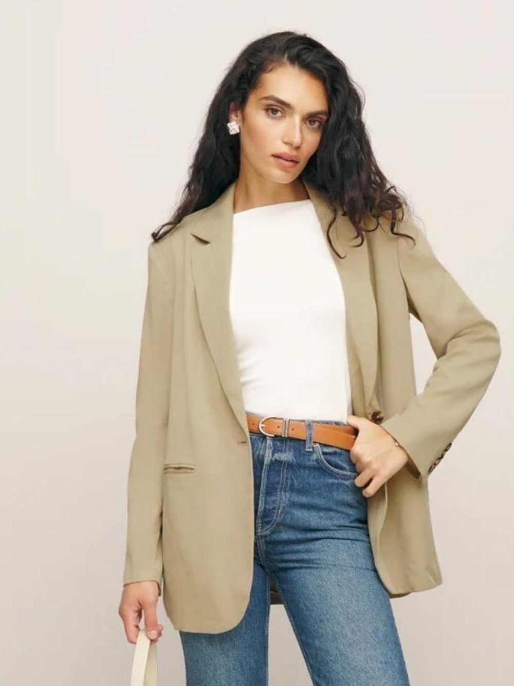 Reformation The Classic Relaxed Blazer Khaki Tan Business Casual Women’s Medium